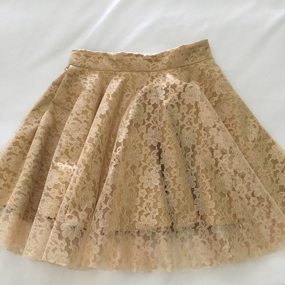 Gold Lace Skater Skirt Never Worn Hand Made